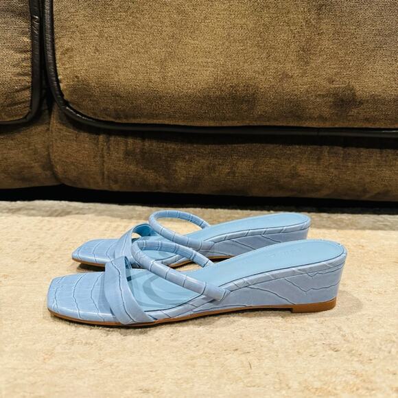 Song of Style fia sandal in Blue printed slide wedge sandal woman’s 10 - Picture 2 of 11